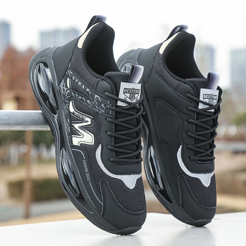 Zapatos de hombre, zapatos casuales de cuero, nuevos zapatos deportivos casuales antideslizantes y transpirables impermeables para hombre, suela suave, todo fósforo, carrera ligera