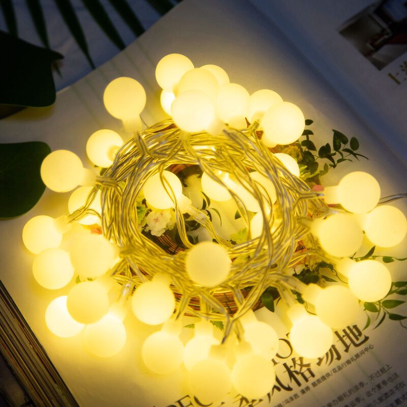 LED frosted small ball lamp string outdoor solar camping lamp tent ball bulb decorative lamp small white ball dragon ball lamp