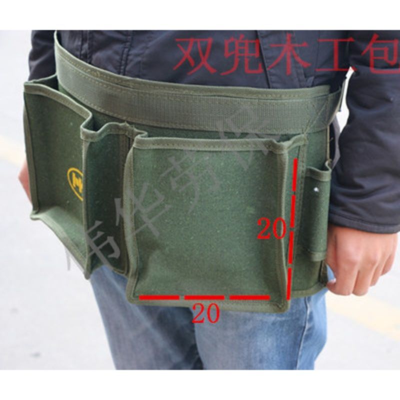 벨트 더블 포켓 목공 가방 네일 백 캔버스 허리 가방 다기능 도구 키트 장식 작업자 두꺼운 캔버스