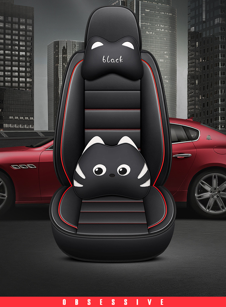 21 Years New All-Inclusive Full Leather Cartoon Four-Season Universal Car Cushion Seat Cover Manufacturer Wholesale