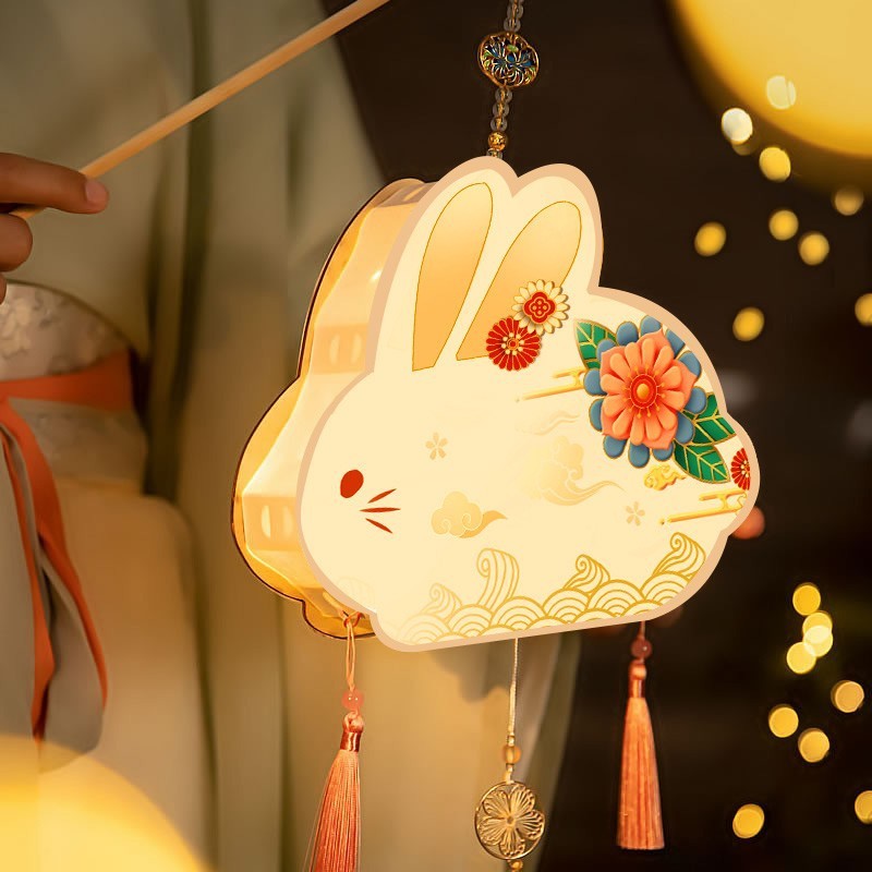 中秋节实木兔子灯笼diy材料包手工制作儿童手提古风2025新款花灯|undefined