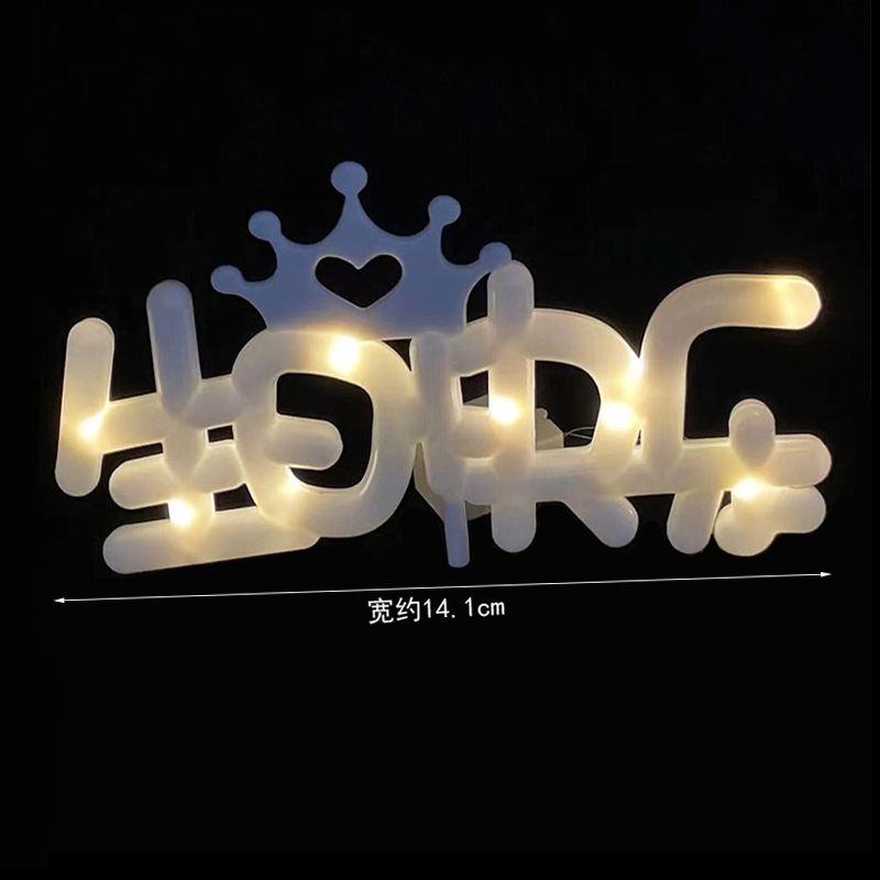 Pequeña caja blanca cadena de luz de cobre lámpara de pastel de cumpleaños día de San Valentín LOVE letra lámpara 520 ramo caja de regalo lámpara decorativa