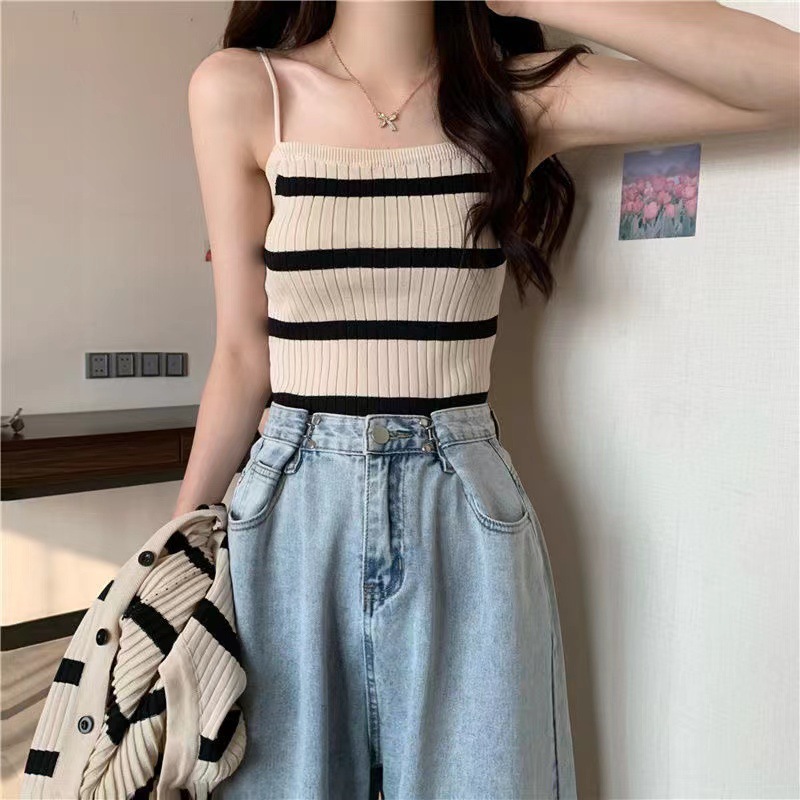 81g Weight Long Sleeve Sleeve Length Single Breasted Placket Type Ice Silk, Polyester Fabric Type Short Top Length Knitwear Tops Type Daily Occasion Round Neck Neckline Slim Fit Type Stripe Pattern Spring, Autumn Season Women's Gender Casual Style Wholesale Women's Ice Silk Polyester Casual Stripe Long Sleeve Sweaters & Cardigans 16