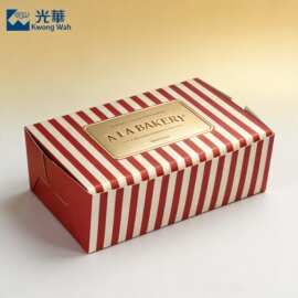 方形蛋糕纸盒长方形条纹白卡牛皮纸烘焙糕点外卖餐饮食品包装盒子