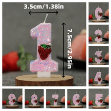 K 33921 Handmade strawberry birthday candles ����ݮ������