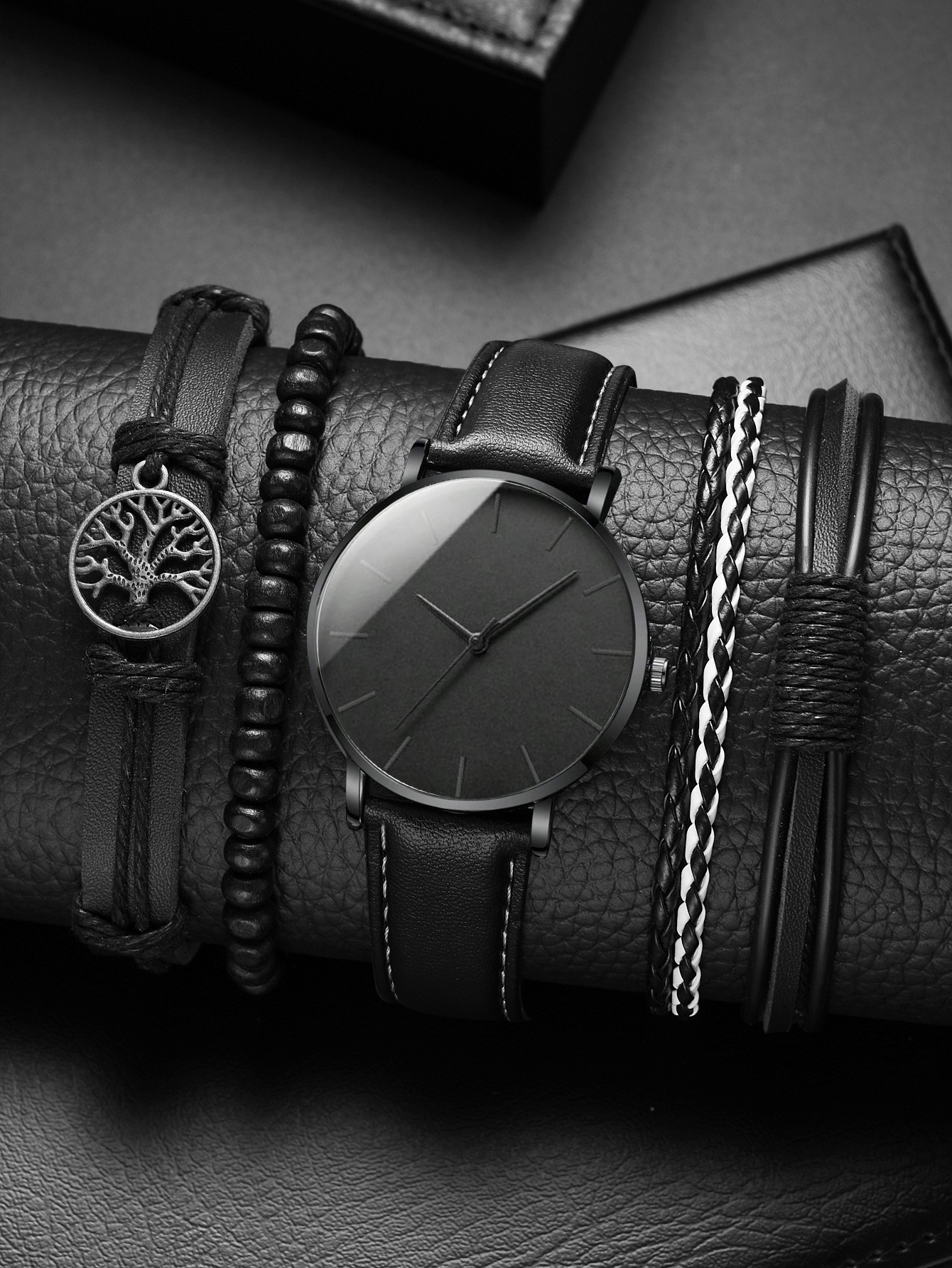 Reloj de pulsera de cuero para hombre, nuevo, moderno, de fábrica, estilo empresarial, sencillo y a la moda, venta al por mayor en stock.