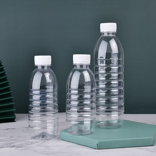 Transparent plastic bottle 500ml disposable bottle wine bottle small with lid PET empty bottle mineral water bottle wholesale