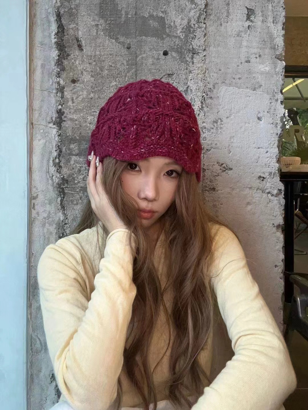 Early Autumn Temperament Style With Wool Yarn Hat Knitted For Warmth Niche Ins Retro Bucket Hat Toe Cap Basin Hat For Women_voghion.com