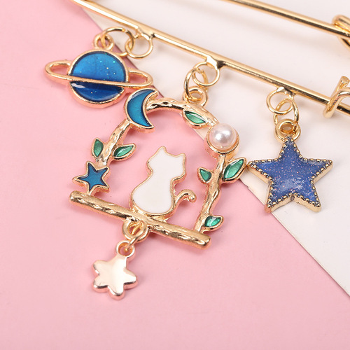 Girly Heart Cartoon Metal Brooch Cute Cat Series Brooch Cartoon Pins Jewelry Accessories Wholesale