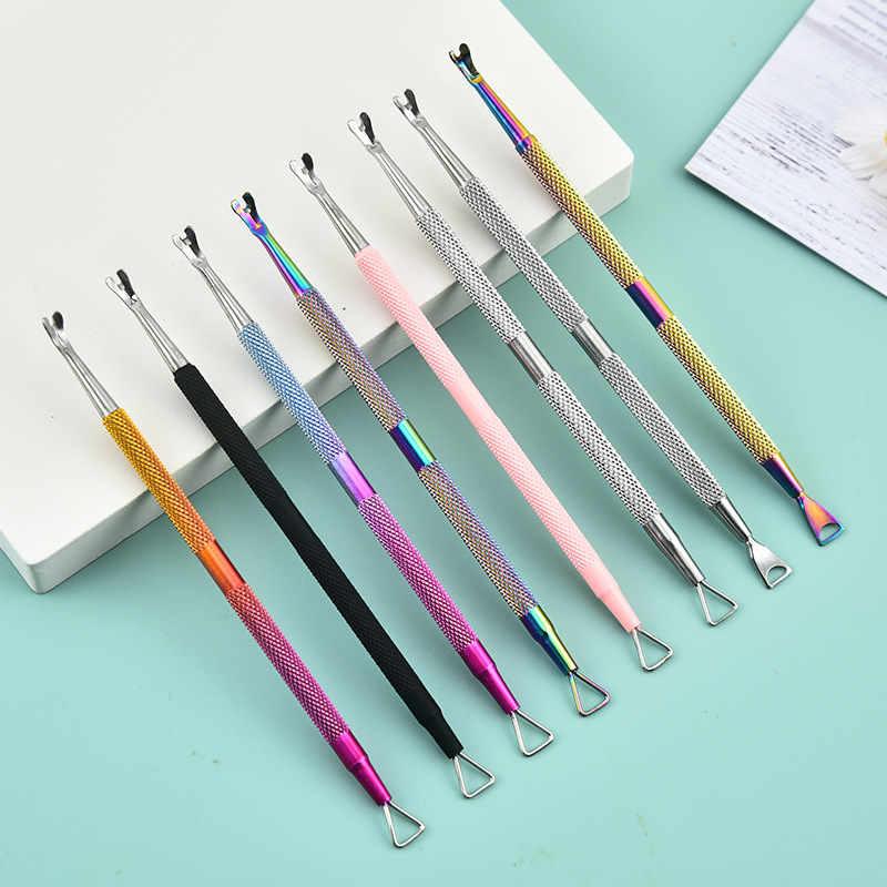 Double-sided exfoliating manicure tools set stainless steel for…