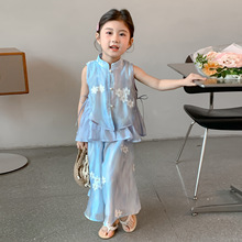 女童套装2025新款国风宝宝新中式夏季两件套儿童夏装女孩洋气汉服