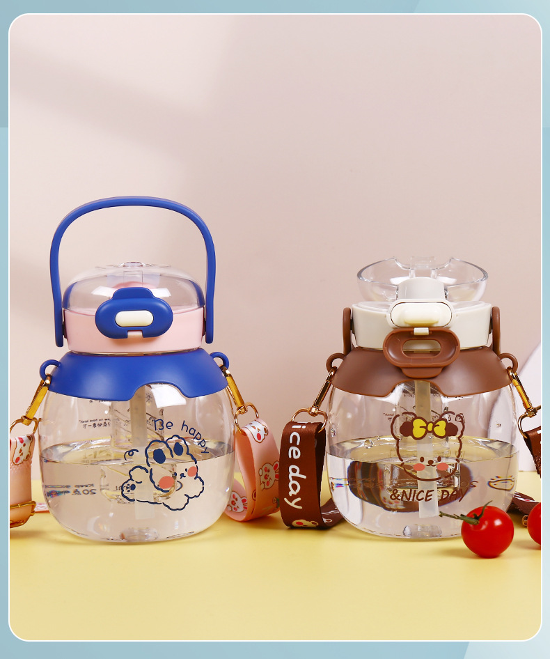 Summer water cups, children's straw cups, portable and cute plastic cups, high appearance level, baby and student drinking cups, gift wholesale pic 31