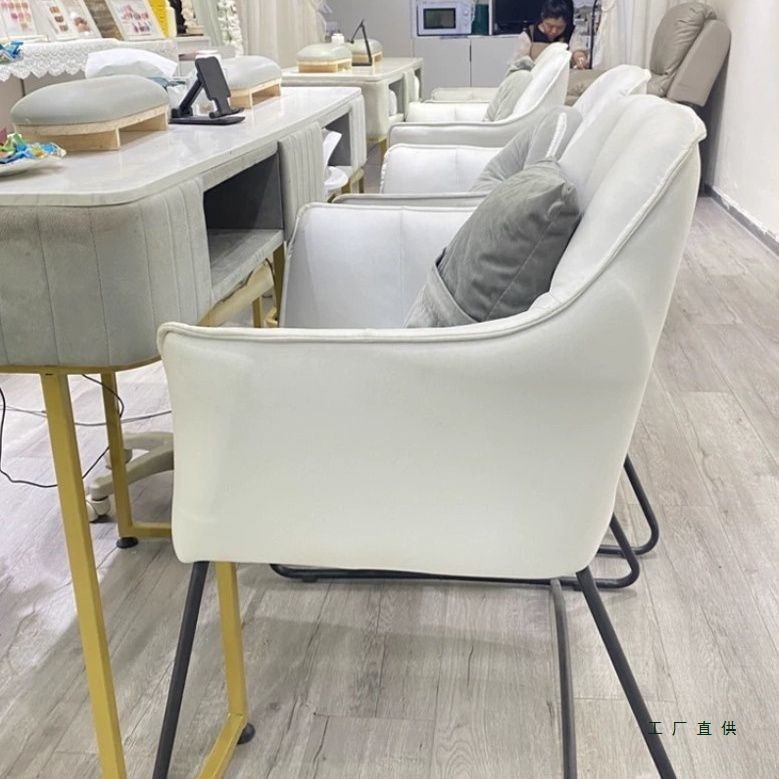 Trendy Instagram Luxury Manicure Chair with Backrest for Home Bedroom Vanity Desk Simple Dining Chair Stool