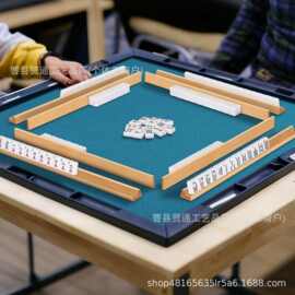 跨境木制麻将支架内置推杆麻将墨西哥火车多米诺骨牌桌游收纳支架