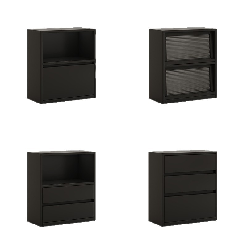 Estante de libro doméstico estante de piso estante de almacenamiento sala de estar de lujo ligero armario de almacenamiento negro armario combinado multifuncional armario de almacenamiento armario bajo image 5
