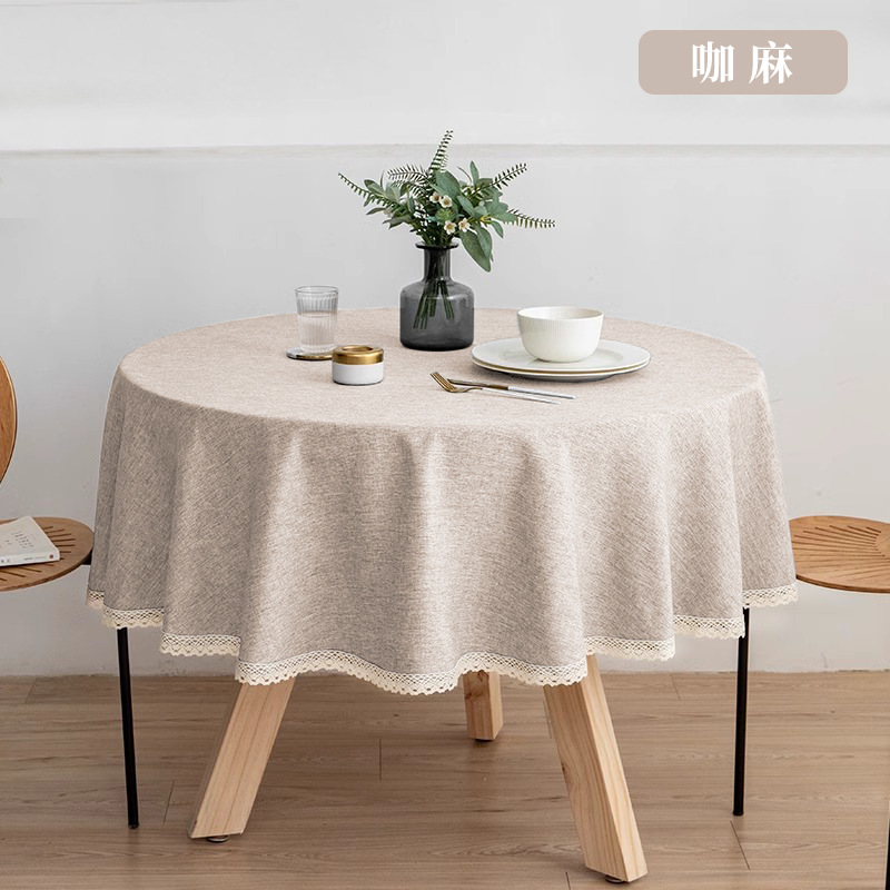 Mesa redonda algodón lino redondo impermeable a prueba de agua y aceite hotel inwind comedor mesa de mesa mesa de restaurante manto de mesa antisucio personalizado