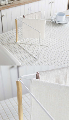 Japanese Home Stylish Creative Small Fresh Towel Rack Kitchen Foldable Hanging Towel Bar White Wood