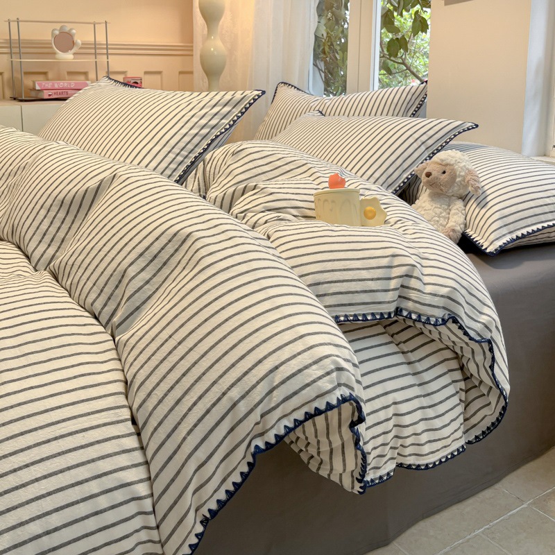 Cama de algodón de algodón de cuatro piezas de algodón puro 2025 nuevo colcha de cama dormitorio colcha de tres piezas de ropa de cama