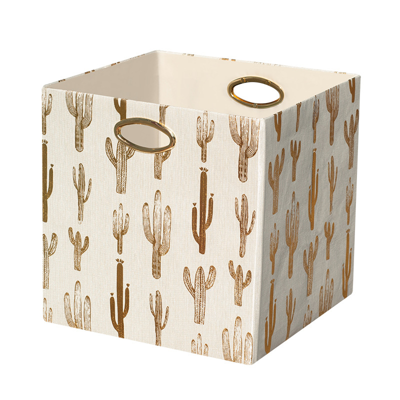 新款可加盖收纳箱可折叠布艺储物箱可水洗棉麻收纳箱衣物收纳盒子