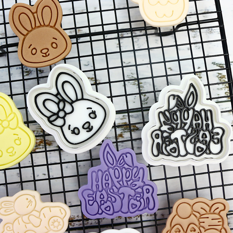 Tema de Pascua molde de galletas fiesta horneado bricolaje molde de fondant personalizado 3D estereoscópico glaseado corte de galletas