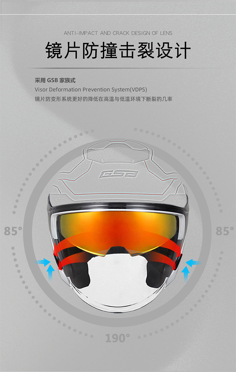 GSB flagship store 263 half helmet motorcycle helmet electric motorcycle 3C certified all-season unisex three-quarter summer helmet