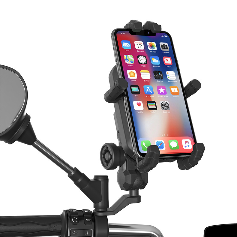 Cross-border motorcycle shockproof mobile phone bracket shock absorption anti-shake takeaway navigation bracket electric mobile phone rack wholesale