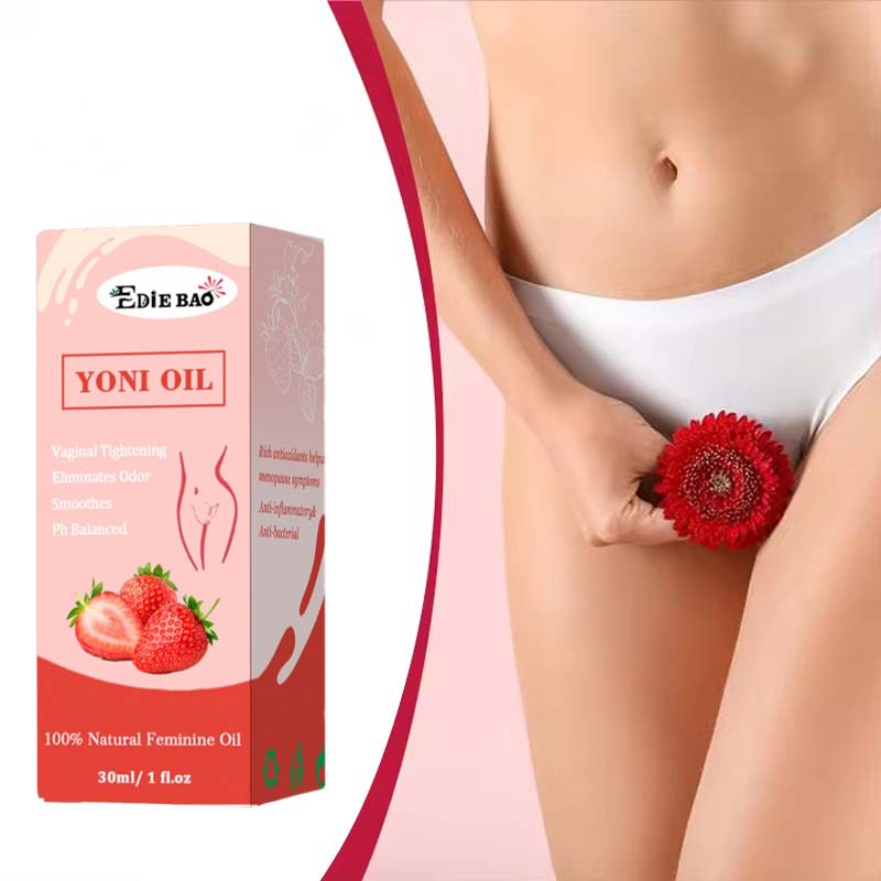 Ediebao Cross-Border Full English Female Private Parts Care Essential Oil Yoni Oil Strawberry Private Care Essential Oil Odor Ph