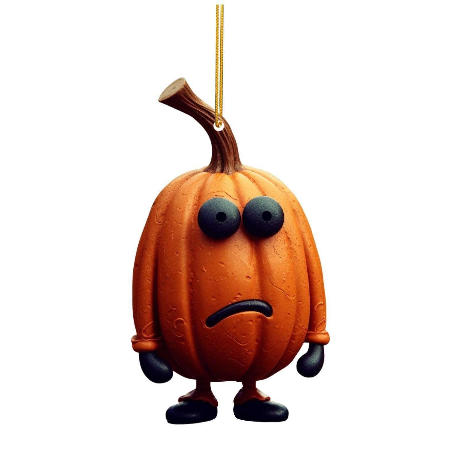 Halloween transfronterizo acrílico calabaza colgante transfronterizo espejo retrovisor colgante remolque de automóvil de vacaciones