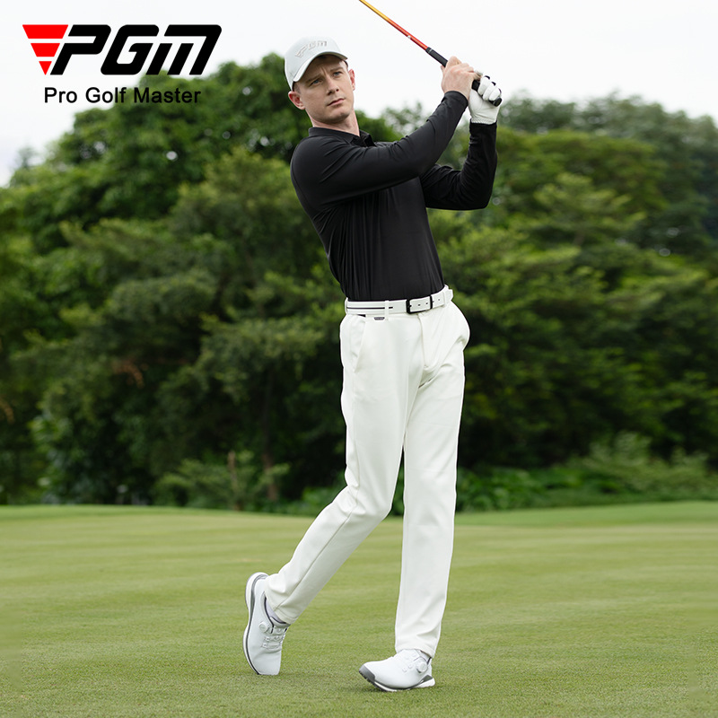 Áo polo nam dài tay PGM thu đông thoải mái — YF650-Màu xám, YF650-Trắng, YF650-Màu đen