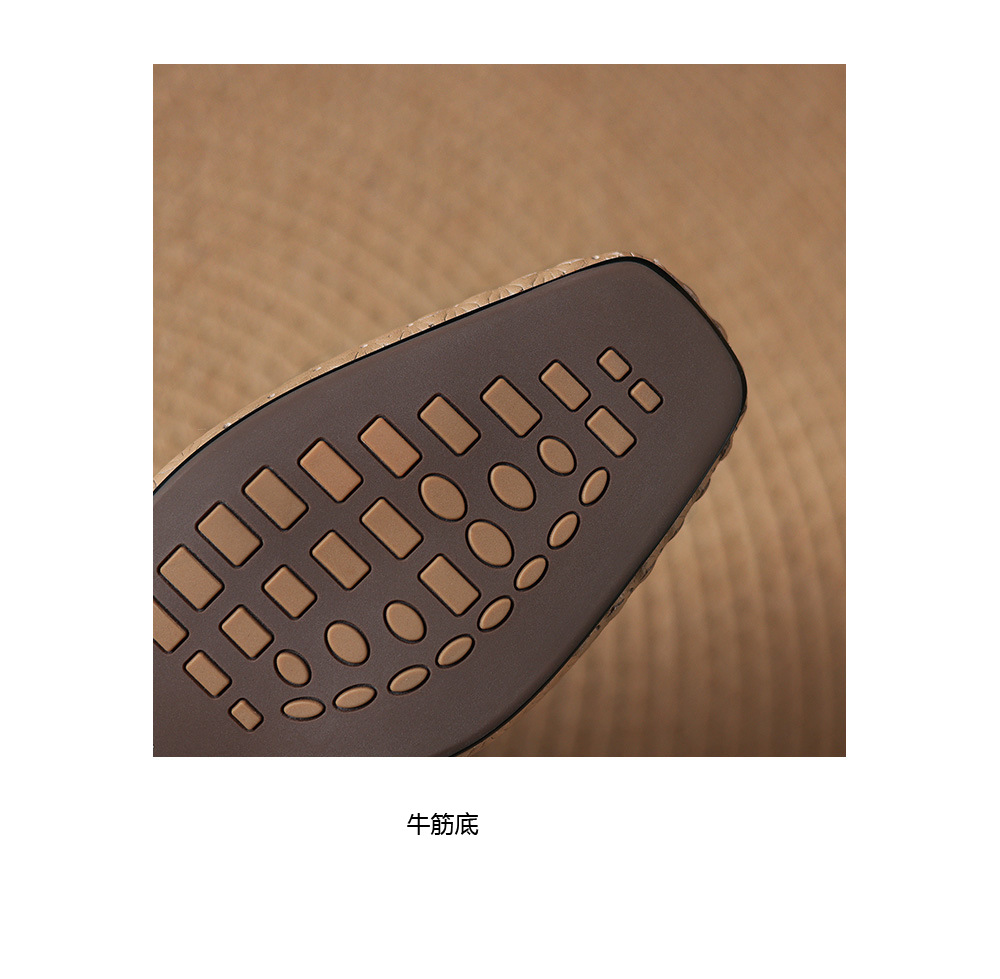 Sandal nữ quai ngang mũi vuông gót 5 cm phối màu — màu trắng ngà chi tiết 11