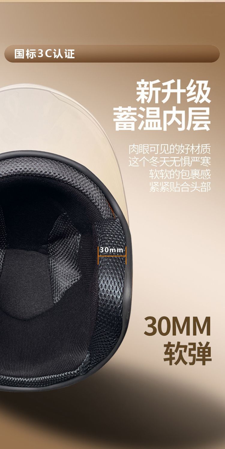 Motorcycle Sunscreen Half Helmet 3C Certified Electric Vehicle Helmet
