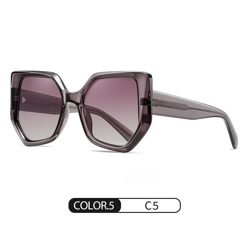 Nuevas gafas de sol polarizadas con personalidad europea y americana S26125 Gafas de sol de hoja de estiramiento facial de moda Gafas de alta gama con montura completa