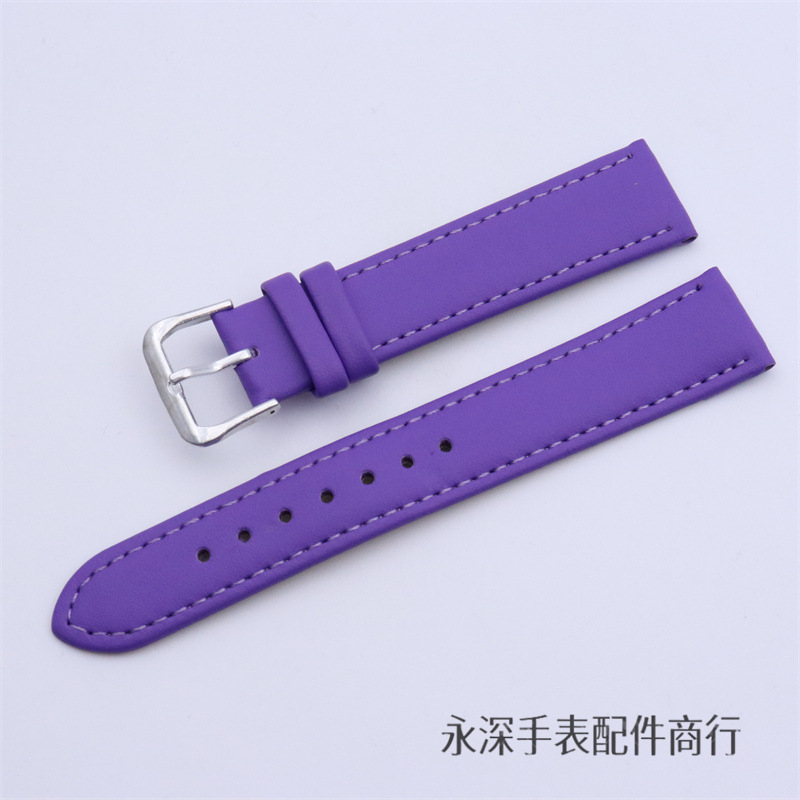 Accesorios de reloj para hombres y mujeres correa de cuero universal de siete colores correa de cuero PU correa de reloj de estudiantes correa de cuero correa de reloj