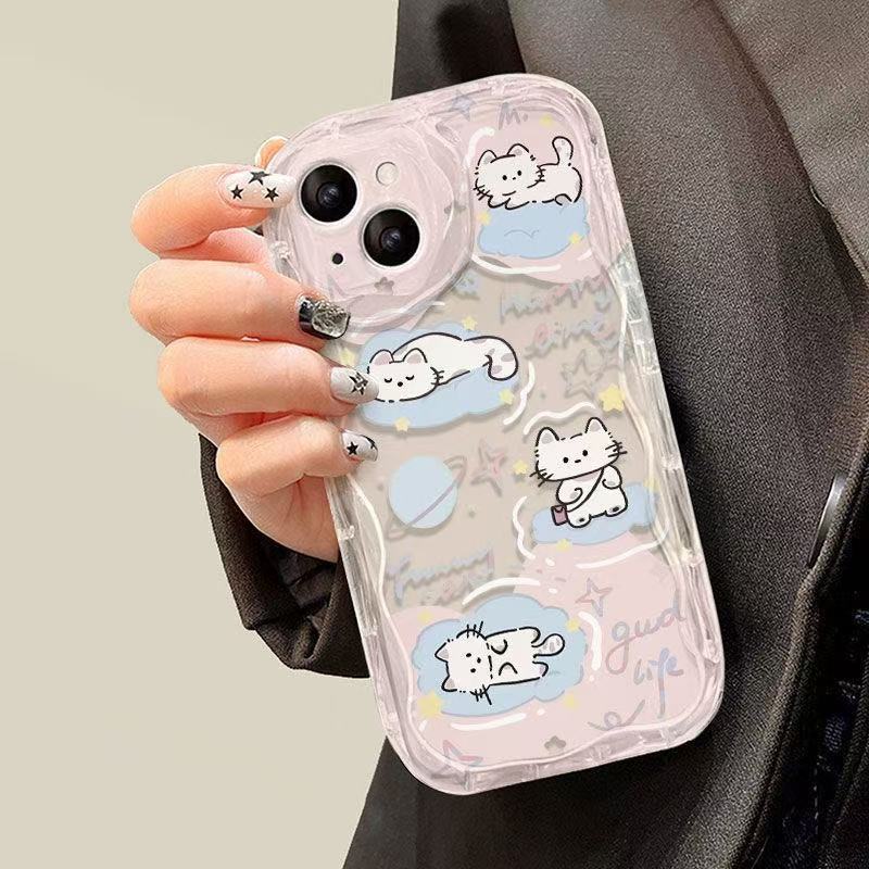 猫と犬が遊ぶ Apple 16Promax 携帯電話ケース 落下防止 iPhone15 日本と韓国 ins14/13 ヨーロッパとアメリカ 12|undefined
