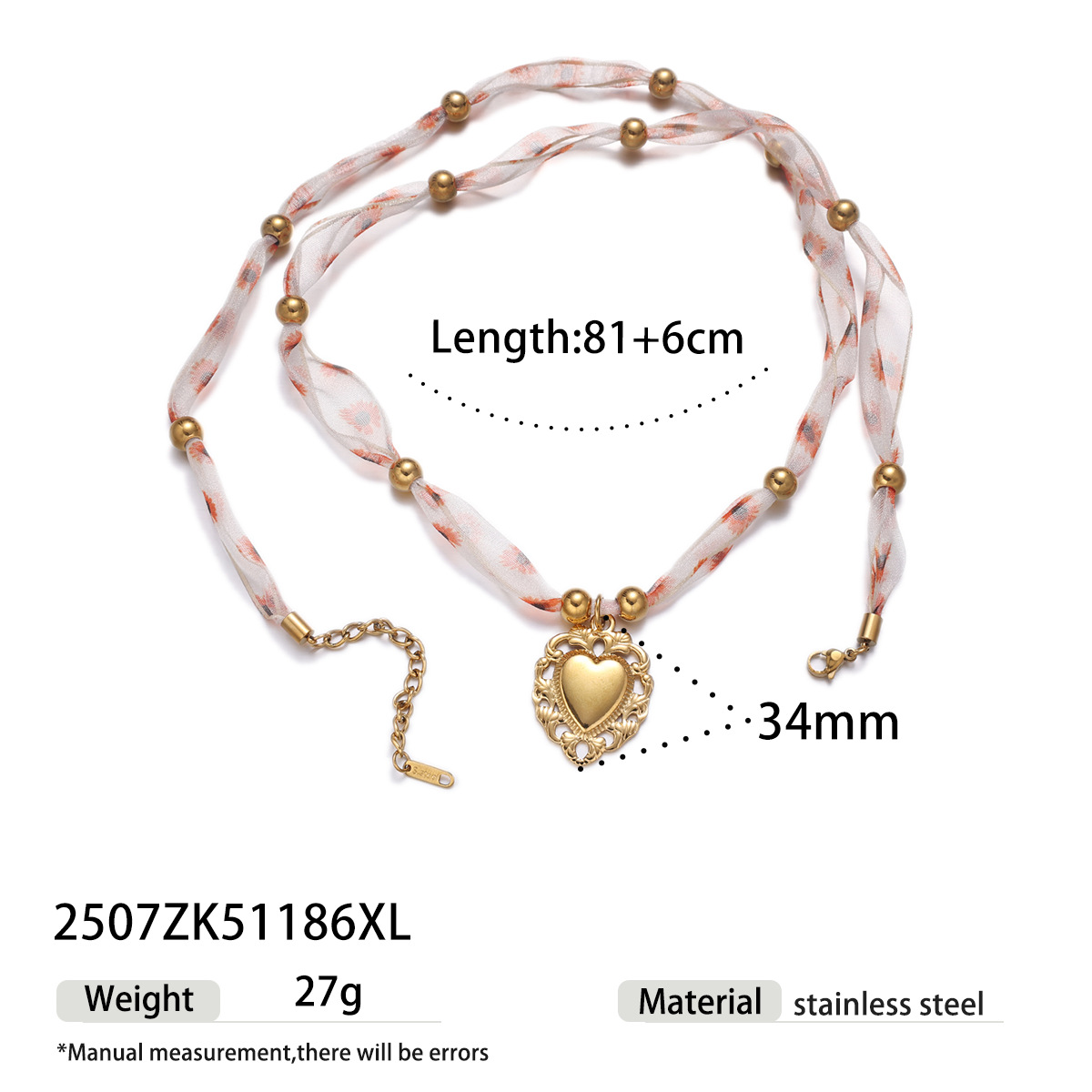 Taina Europa y América amor colgante de acero inoxidable nicho ligero de lujo largo collar bufandas de seda personalidad collar de moda