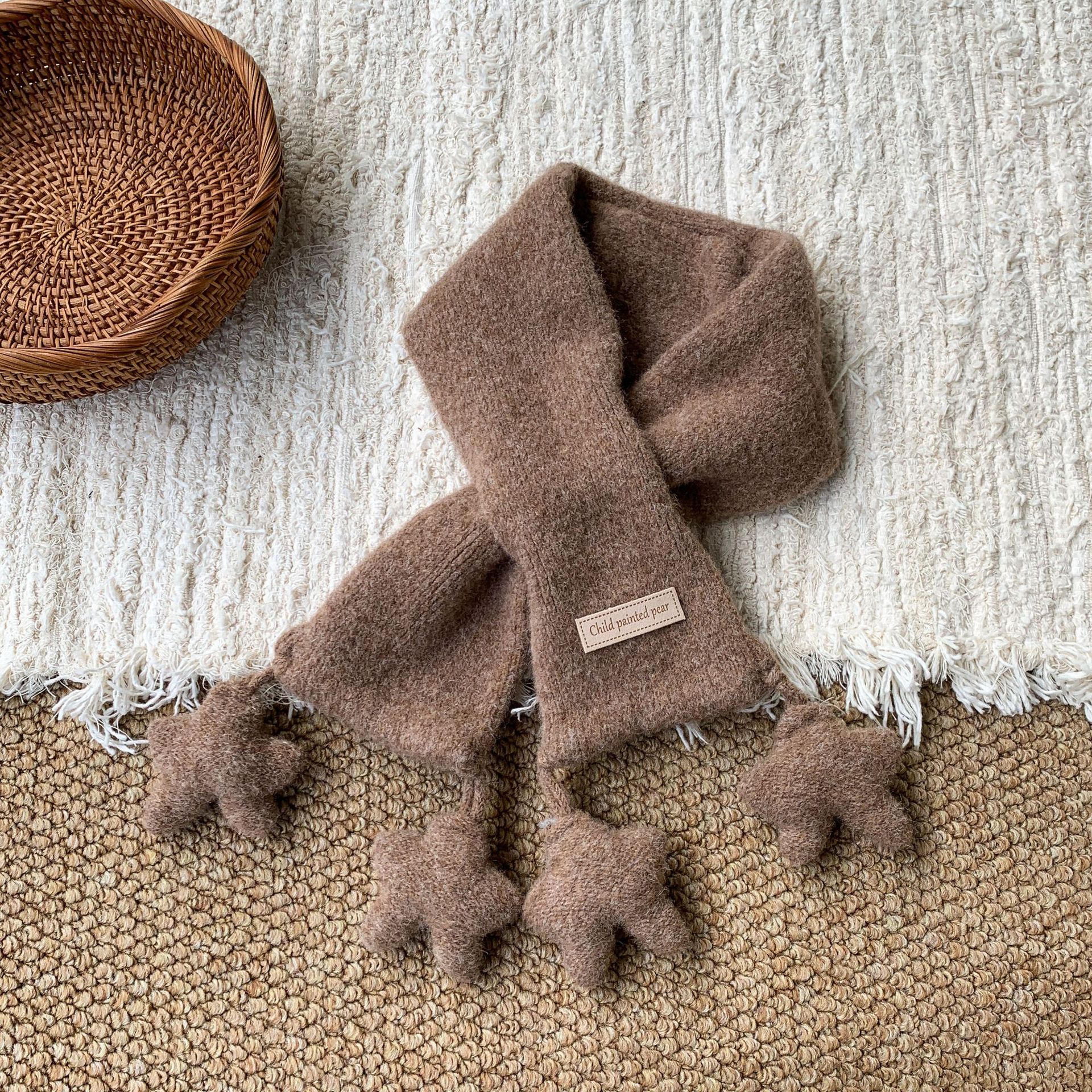 Bufandas de invierno para niños 2025 nuevo engrosado calentamiento estrellas de lana de punto para niñas baby bib