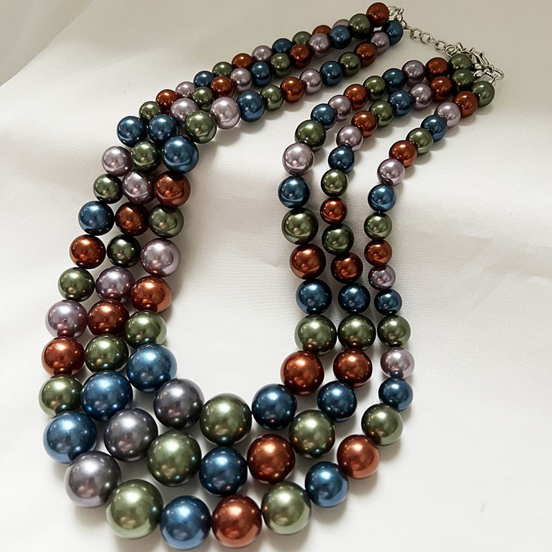 150g Weight Earrings, Necklace Classification 1 Set Quantity Banquet, Cocktail Party Occasion Imitation Pearl Material Pearl Pattern Women's Gender Round Design Glam, Exaggerated Style Glam Exaggerated Pearl Imitation Pearl Round Women's Earrings Necklace 13