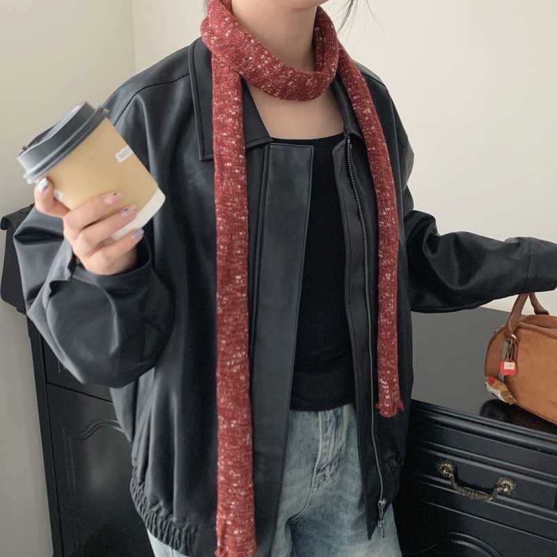 千禧风腊围巾女小众设计细窄长款围巾春秋新款百搭围脖高级感批发|undefined