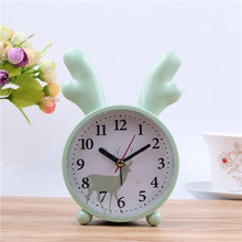 厂家直销多功能静音闹钟花面学生床头儿童卧室桌面时钟表卡通报时
