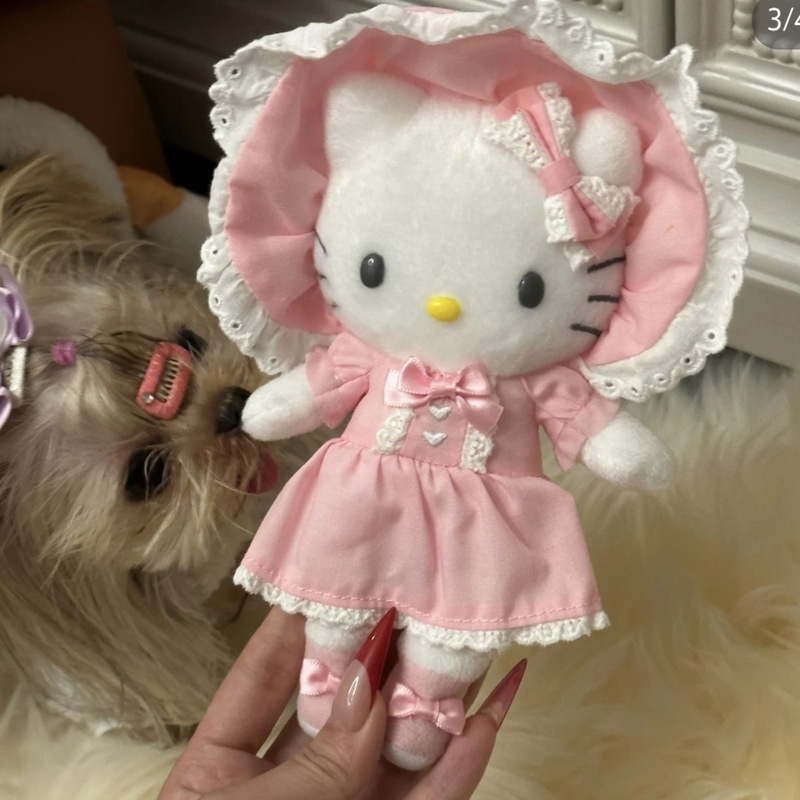 粉色洛丽塔hellokitty包包小挂件女生可爱背包饰品毛绒公仔挂饰|undefined