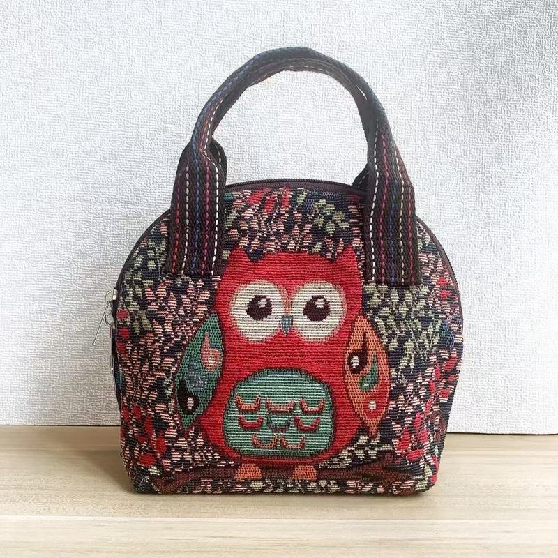 新しいエスニックスタイルのキャンバスバッグ中年女性の刺繍ジャカード通勤携帯電話コインシェル型ハンドバッグ|undefined