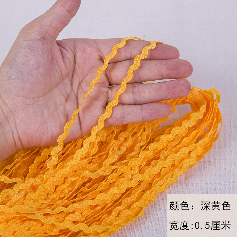 Cinta de polipropileno con diseño de ondas en forma de S, en stock, para accesorios de ropa hechos a mano, cinta marinera, encaje decorativo para cortinas de sofá.