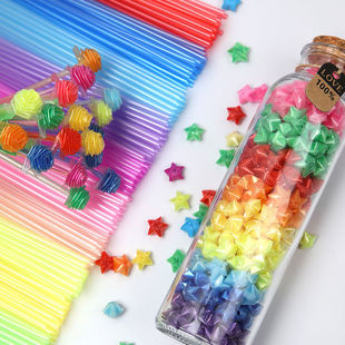 Hot Selling Handmade Folding Star Tube Luminous Tube Plastic Tube Colorfulful Tube Stacked Lucky Star Rose Gift DIY