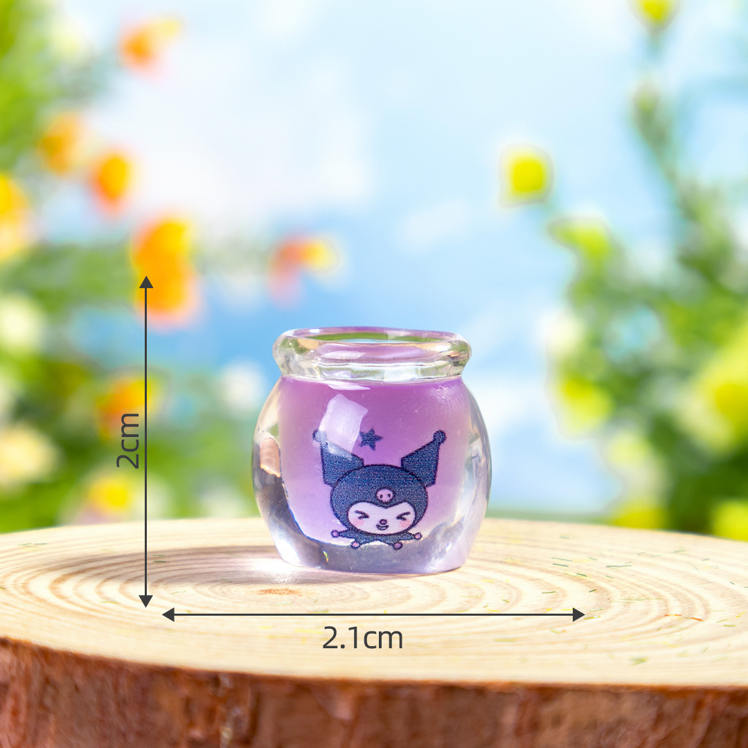 Cartoon Mini Honey Pot Luminous Sanrio Stereo Accessories Handmade Cream Glue Accessories Resin DIY Jewelry Hairpin