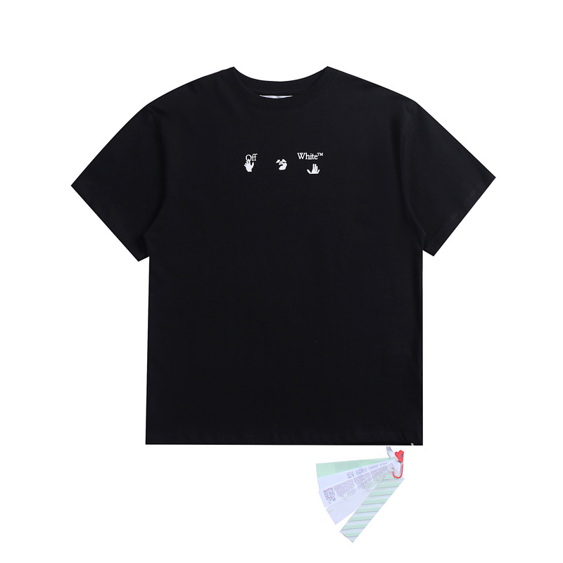 Off White's new arrow short-sleeve OW unisex American high street Monet oil painting loose casual T-shirt tee trendy