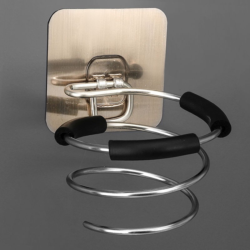 Hair dryer rack non-perforated stainless steel bathroom hair salon hair dryer toilet rack storage drop package compensation