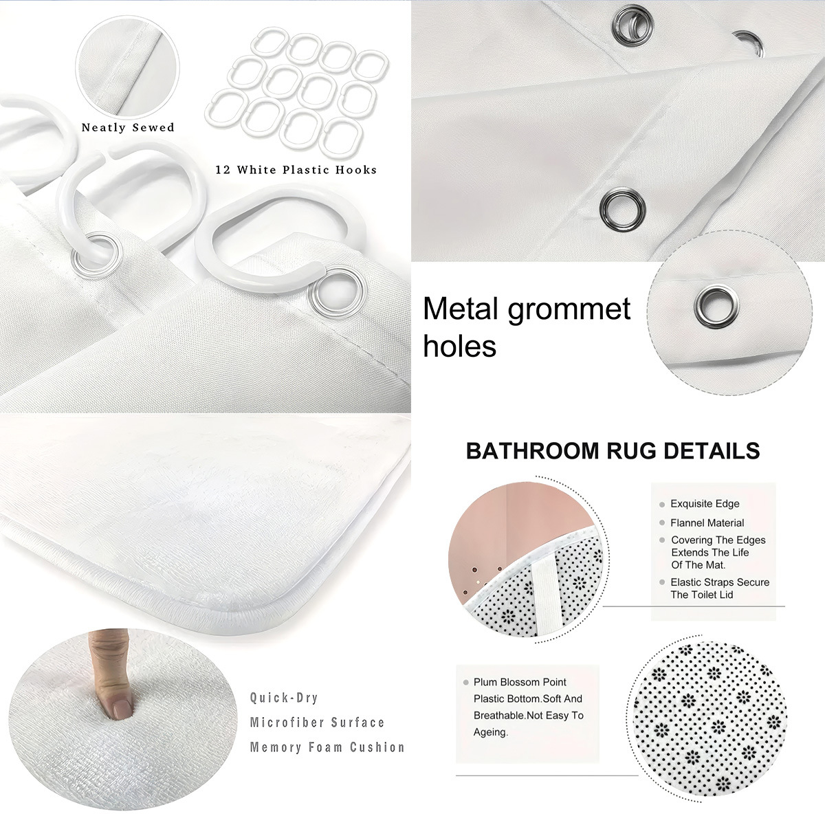 Agente de poliéster Mei Ke más cortina de baño impermeable serie de agua floral 3D impresión digital cortina de baño cuatro piezas alfombra absorbente