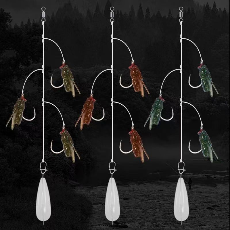 Tie the fly bait, string hook, soft bait, fly hook, poison, mosquito, poison fly fishing for horse mouth white strips, micro-objects, lure bait, simulated bait 4