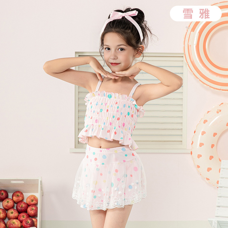 Traje de baño para niños, niña, niña 2025, nuevo traje de baño dividido de dos piezas, traje de baño conservador para niños mayores y estudiantes de secundaria