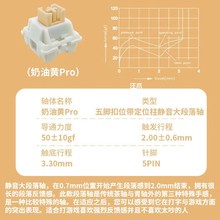 高特 奶油黄轴 五脚机械键盘轴体静音提前段落开关汪爪